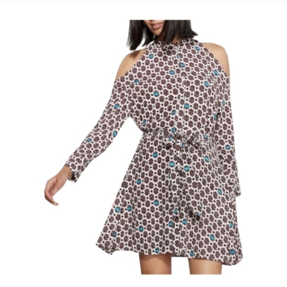 Maje Ralinka Cold Shoulder Button Down Dress